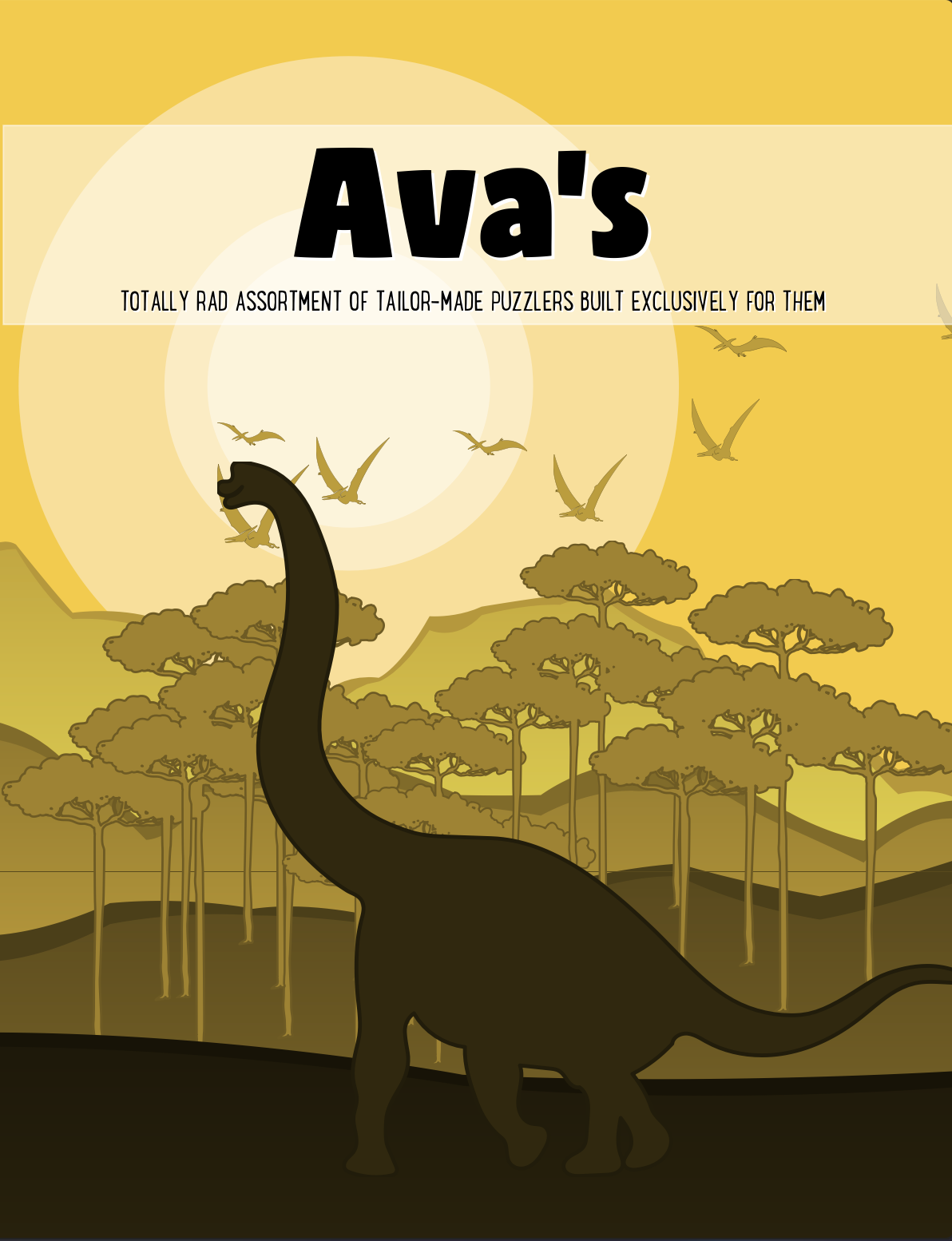 Premium Personalizable Dinosaur Activity Book